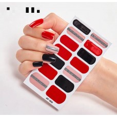 Set De 14 Stickers De Uñas Manicure Instantánea Rojo